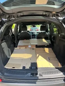 Innenansicht des Autos zur besseren Vorstellung des Stauraums